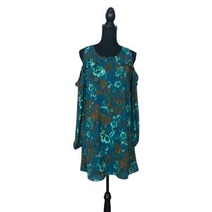 EUC Andree by Unit Cold Shoulder Floral and Paisley Mini Dress